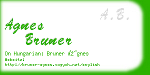 agnes bruner business card